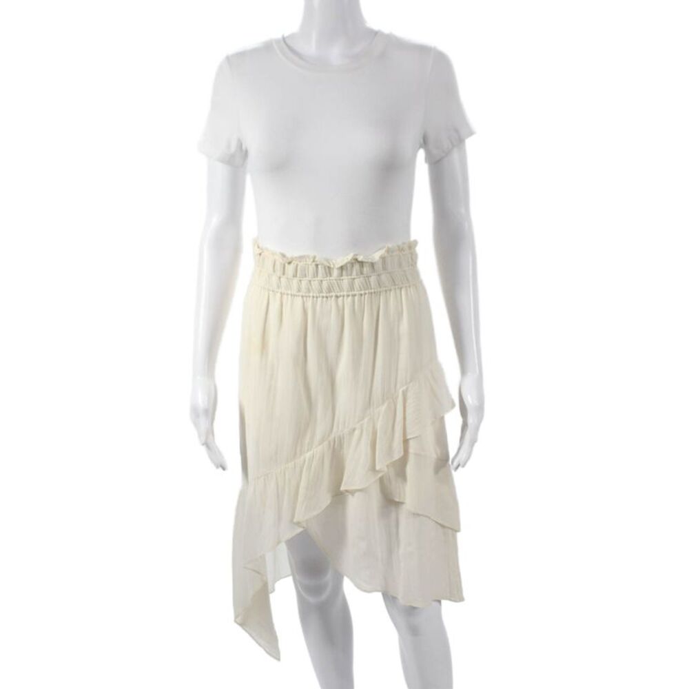 IRO Womens A-Line Ivory Viscose Knee Length Skirt Size 36